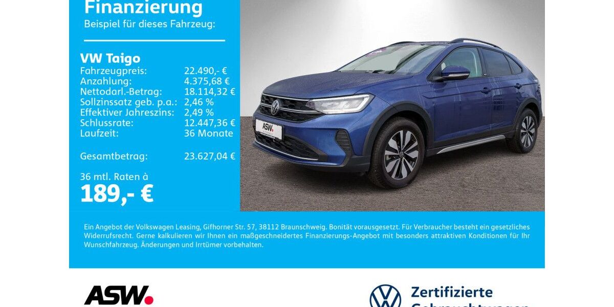 VW Taigo 18.900 km 22.490 &euro; Sinsheim 74889