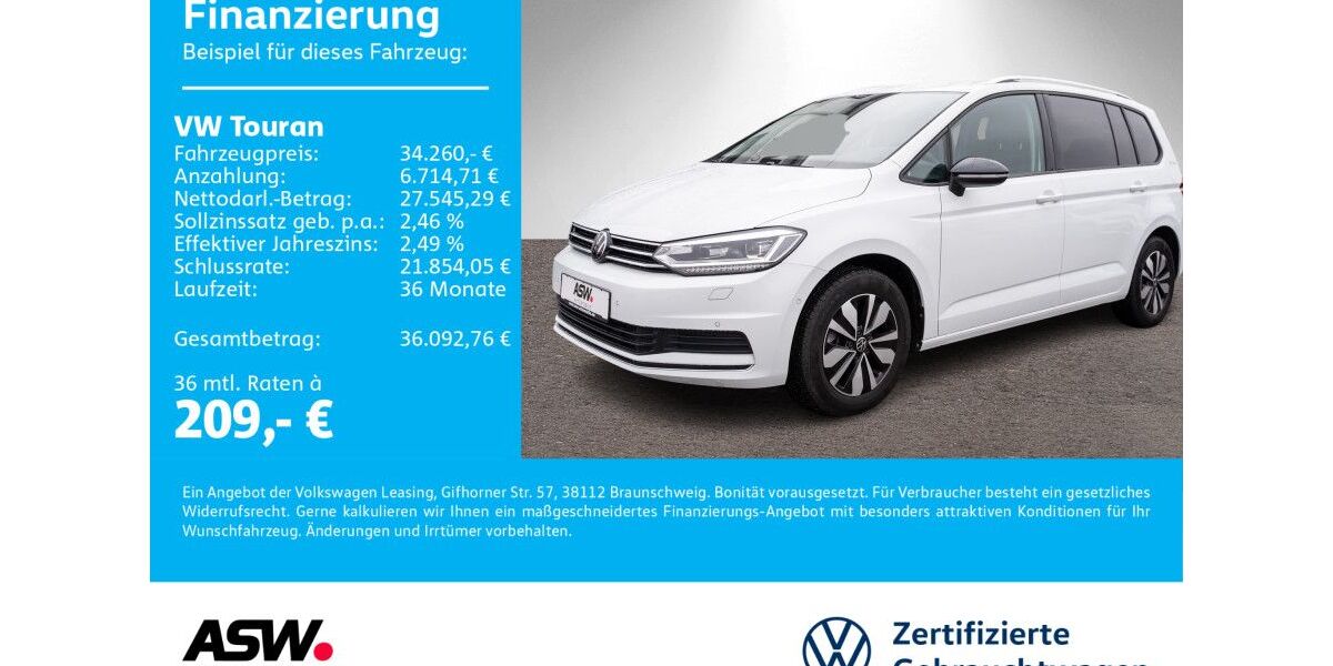 VW Touran 26.100 km 34.260 &euro; Bad Rappenau 74906