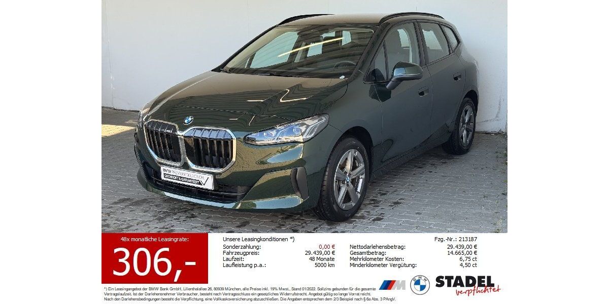BMW 220 Active Tourer 8.667 km 28.190 &euro; Heilbronn 74074