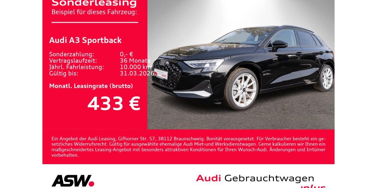 Audi A3 6.600 km 34.360 &euro; Heilbronn 74074