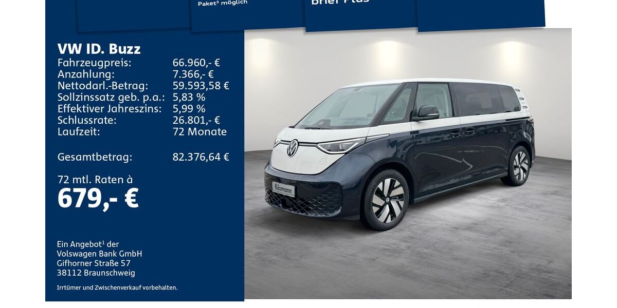VW ID. Buzz 3.452 km 66.960 &euro; Mosbach 74821