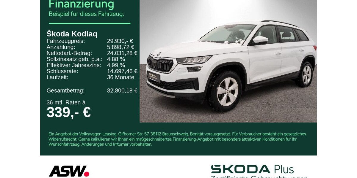 Skoda Kodiaq 87.300 km 28.930 &euro; Bad Rappenau 74906