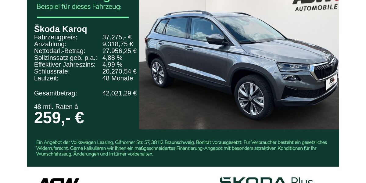 Skoda Karoq 9.500 km 37.275 &euro; Heilbronn 74076