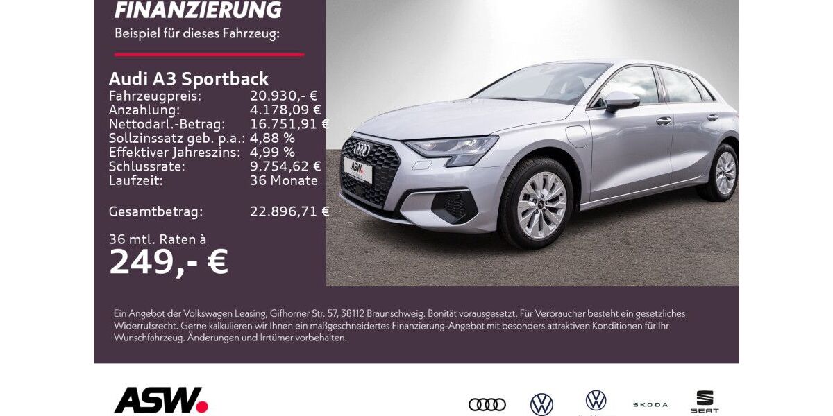 Audi A3 74.990 km 19.930 &euro; Weinsberg 74189