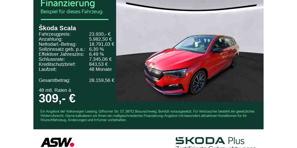 Skoda Scala 63.950 km 23.930 &euro; Bad Rappenau 74906
