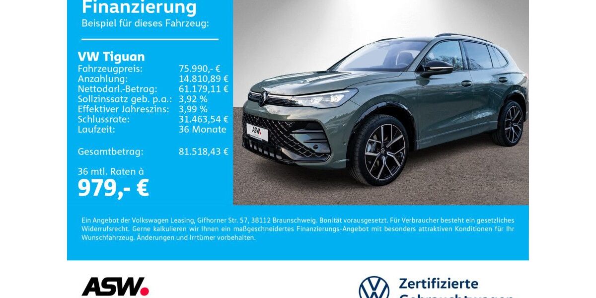 VW Tiguan 19.990 km 75.990 &euro; Neckarsulm 74172