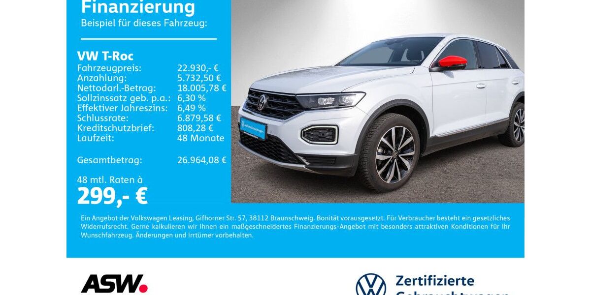 VW T-Roc 39.990 km 22.930 &euro; Bad Rappenau 74906