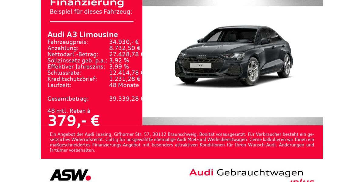 Audi A3 20.800 km 34.930 &euro; Heilbronn 74074