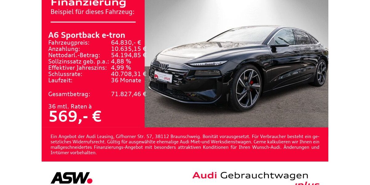 Audi A6 e-tron 8.700 km 62.860 &euro; Heilbronn 74074