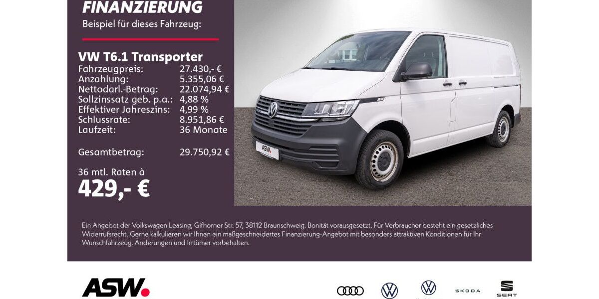 VW T6 Transporter 114.300 km 27.430 &euro; Bad Rappenau 74906
