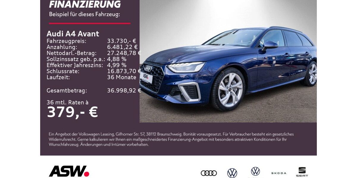 Audi A4 73.200 km 33.730 &euro; Weinsberg 74189