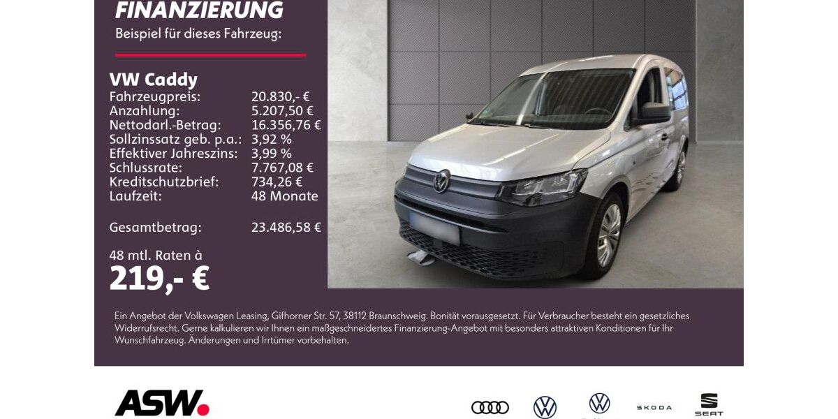 VW Caddy 26.000 km 20.830 &euro; Neckarsulm 74172