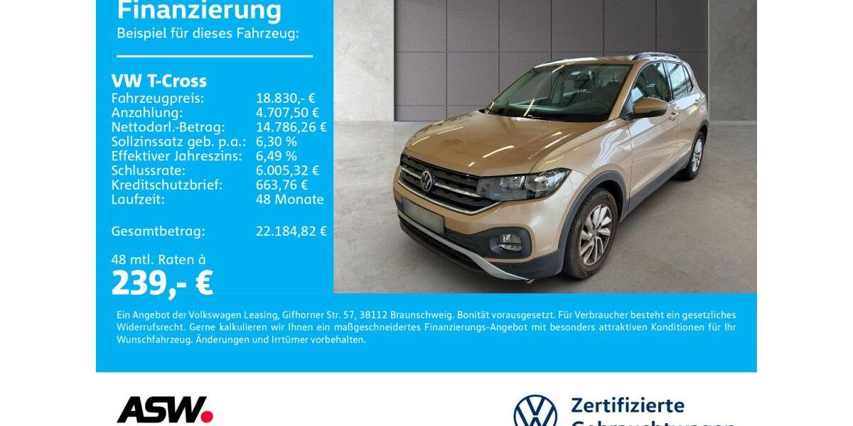 VW T-Cross 36.400 km 18.830 &euro; Bad Rappenau 74906