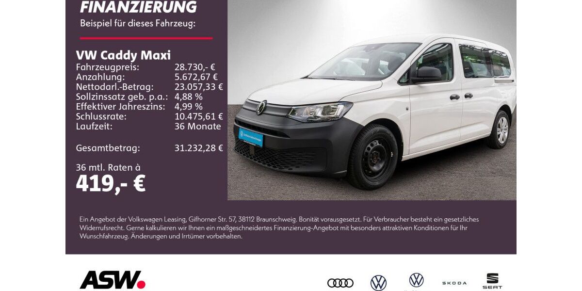 VW Caddy Maxi 19.400 km 28.730 &euro; Neckarsulm 74172